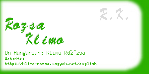 rozsa klimo business card